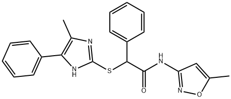 N-(5-methyl-1,2-oxazol-3-yl)-2-[(4-methyl-5-phenyl-1H-imidazol-2-yl)sulfanyl]-2-phenylacetamide Struktur