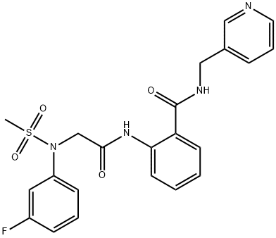 2-{[N-(3-fluorophenyl)-N-(methylsulfonyl)glycyl]amino}-N-(pyridin-3-ylmethyl)benzamide Struktur