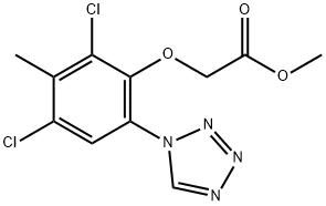 (2,4-Dichloro-3-methyl-6-tetrazol-1-yl-phenoxy)-acetic acid methyl ester Struktur