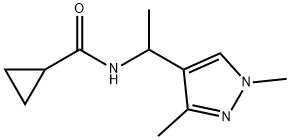 N-[1-(1,3-dimethylpyrazol-4-yl)ethyl]cyclopropanecarboxamide Struktur