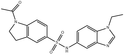 1-acetyl-N-(1-ethylbenzimidazol-5-yl)-2,3-dihydroindole-5-sulfonamide Struktur