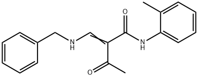 (2Z)-2-[(benzylamino)methylidene]-N-(2-methylphenyl)-3-oxobutanamide Struktur