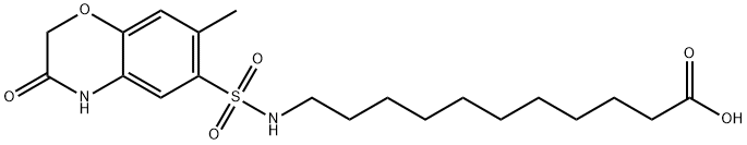 11-(7-Methyl-3-oxo-3,4-dihydro-2H-benzo[1,4]oxazine-6-sulfonylamino)-undecanoic acid Struktur