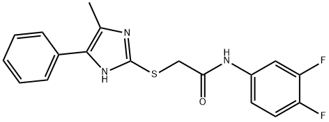 N-(3,4-difluorophenyl)-2-[(4-methyl-5-phenyl-1H-imidazol-2-yl)sulfanyl]acetamide Struktur