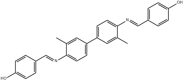 4-[({4'-[(4-hydroxybenzylidene)amino]-3,3'-dimethyl[1,1'-biphenyl]-4-yl}imino)methyl]phenol Struktur