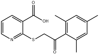 2-[2-Oxo-2-(2,4,6-trimethyl-phenyl)-ethylsulfanyl]-nicotinic acid Struktur