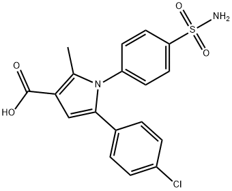 5-(4-chlorophenyl)-2-methyl-1-(4-sulfamoylphenyl)-1H-pyrrole-3-carboxylic acid Struktur