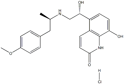 2(1H)-Quinolinone,8-hydroxy-5-[1-hydroxy-2-[[2-(4-methoxyphenyl)-1-methylethyl]amino]ethyl]-,hydrochloride, [R-(R*,R*)]- (9CI) Struktur