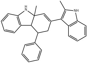 9a-methyl-2-(2-methyl-1H-indol-3-yl)-4-phenyl-4,4a,9,9a-tetrahydro-3H-carbazole Struktur