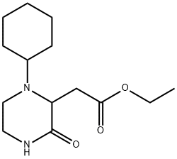 ethyl (1-cyclohexyl-3-oxo-2-piperazinyl)acetate Struktur