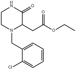 ethyl [1-(2-chlorobenzyl)-3-oxo-2-piperazinyl]acetate Struktur