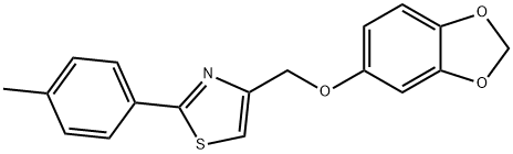 4-(Benzo[1,3]dioxol-5-yloxymethyl)-2-p-tolyl-thiazole Struktur