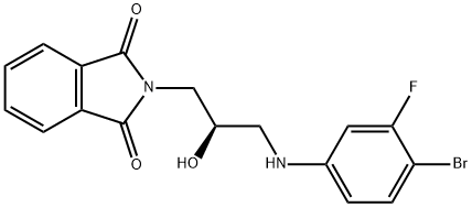 (R)-2-(3-(4-bromo-3-fluorophenylamino)-2-hydroxypropyl)isoindoline-1,3-dione Struktur