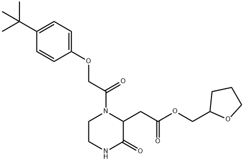 oxolan-2-ylmethyl 2-[1-[2-(4-tert-butylphenoxy)acetyl]-3-oxopiperazin-2-yl]acetate Struktur