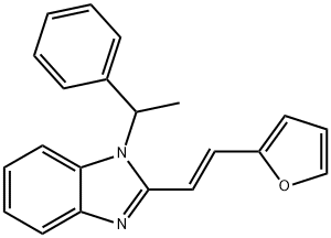 (E)-2-(2-(furan-2-yl)vinyl)-1-(1-phenylethyl)-1H-benzo[d]imidazole Struktur