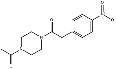 Ethanone, 1-(4-acetyl-1-piperazinyl)-2-(4-nitrophenyl)- Struktur