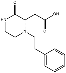 2-[3-oxo-1-(2-phenylethyl)piperazin-2-yl]acetic acid Struktur