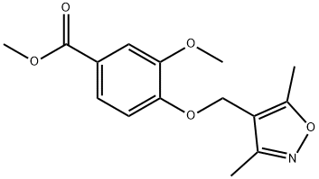 4-(3,5-Dimethyl-isoxazol-4-ylmethoxy)-3-methoxy-benzoic acid methyl ester Struktur