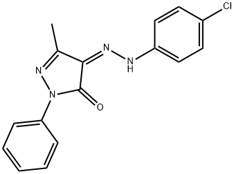 4-[(4-chlorophenyl)hydrazono]-5-methyl-2-phenyl-2,4-dihydro-3H-pyrazol-3-one Struktur