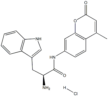 (2S)-2-amino-3-(1H-indol-3-yl)-N-(4-methyl-2-oxochromen-7-yl)propanamide:hydrochloride Struktur