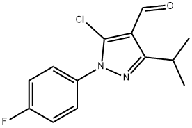 5-chloro-1-(4-fluorophenyl)-3-(propan-2-yl)-1H-pyrazole-4-carbaldehyde Struktur