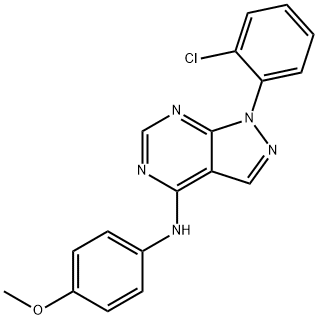 1-(2-chlorophenyl)-N-(4-methoxyphenyl)-1H-pyrazolo[3,4-d]pyrimidin-4-amine Struktur