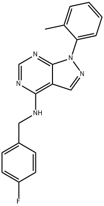 N-(4-fluorobenzyl)-1-(o-tolyl)-1H-pyrazolo[3,4-d]pyrimidin-4-amine Struktur