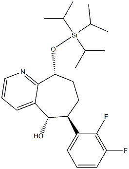 (5S,6S,9R)-6-(2,3-difluorophenyl)-9-tri(propan-2-yl)silyloxy-6,7,8,9-tetrahydro-5H-cyclohepta[b]pyridin-5-ol Struktur