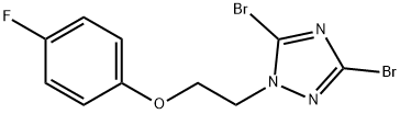 3,5-dibromo-1-[2-(4-fluorophenoxy)ethyl]-1H-1,2,4-triazole Struktur