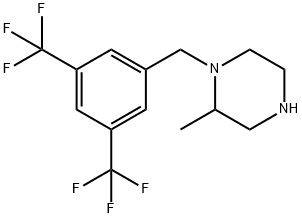 1-{[3,5-bis(trifluoromethyl)phenyl]methyl}-2-methylpiperazine Struktur