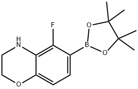 (5-FLUORO-3,4-DIHYDRO-2H-BENZO[B][1,4]OXAZIN-6-YL)BORONIC ACID PINACOL ESTER Struktur