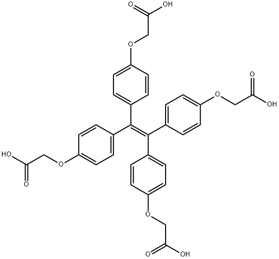 2,2',2'',2'''-((ethene-1,1,2,2-tetrayltetrakis(benzene-4,1-diyl))tetrakis(oxy))tetraacetic acid Struktur