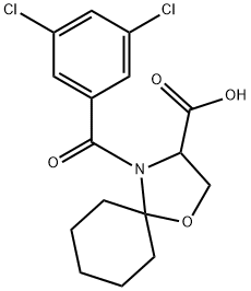 4-(3,5-dichlorobenzoyl)-1-oxa-4-azaspiro[4.5]decane-3-carboxylic acid Struktur