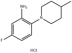 5-Fluoro-2-(4-methyl-1-piperidinyl)aniline hydrochloride Struktur