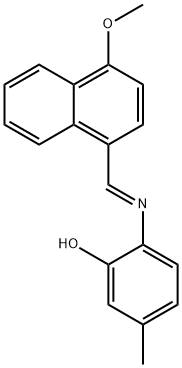 2-{[(4-methoxy-1-naphthyl)methylene]amino}-5-methylphenol Struktur