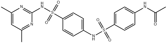 N-(4-{[(4-{[(4,6-dimethyl-2-pyrimidinyl)amino]sulfonyl}phenyl)amino]sulfonyl}phenyl)acetamide Struktur