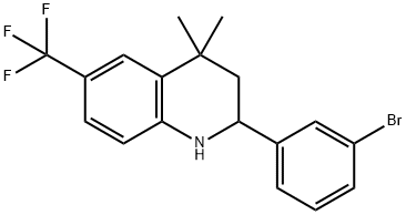 2-(3-BROMOPHENYL)-4,4-DIMETHYL-6-(TRIFLUOROMETHYL)-1,2,3,4-TETRAHYDROQUINOLINE Struktur