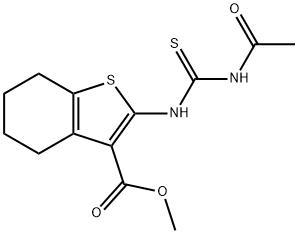 methyl 2-{[(acetylamino)carbonothioyl]amino}-4,5,6,7-tetrahydro-1-benzothiophene-3-carboxylate Struktur