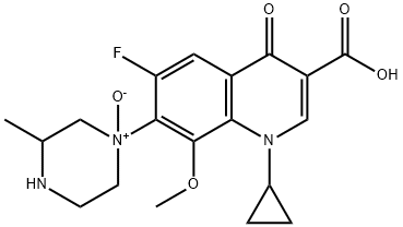 1-cyclopropyl-6-fluoro-1,4-dihydro-8-methoxy-7-(3-methyl-1-oxido-1-piperazinyl)-4-oxo-3-Quinolinecarboxylic acid Struktur