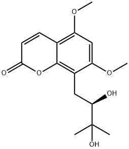 8-[(2R)-2,3-dihydroxy-3-methyl-butyl]-5,7-dimethoxy-chromen-2-one Struktur