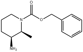 1-Piperidinecarboxylic acid, 3-amino-2-methyl-, phenylmethyl ester, (2S,3S)- Struktur