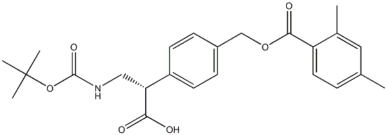 (S)-3-((tert-butoxycarbonyl)amino)-2-(4-(((2,4-dimethylbenzoyl)oxy)methyl)phenyl)propanoic acid Struktur