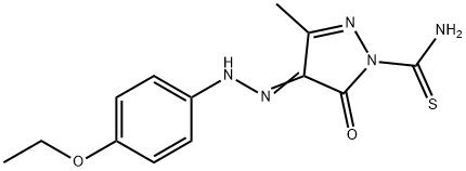 1H-Pyrazole-1-carbothioamide,4-[2-(4-ethoxyphenyl)hydrazinylidene]-4,5-dihydro-3-methyl-5-oxo- Struktur