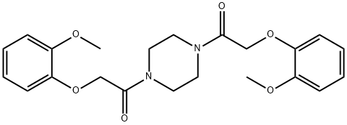 1,4-bis[(2-methoxyphenoxy)acetyl]piperazine Struktur