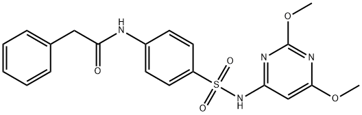 N-(4-(N-(2,6-dimethoxypyrimidin-4-yl)sulfamoyl)phenyl)-2-phenylacetamide Struktur