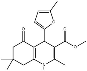 methyl 2,7,7-trimethyl-4-(5-methylfuran-2-yl)-5-oxo-1,4,5,6,7,8-hexahydroquinoline-3-carboxylate Struktur