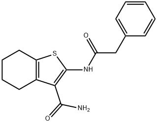 2-[(phenylacetyl)amino]-4,5,6,7-tetrahydro-1-benzothiophene-3-carboxamide Struktur