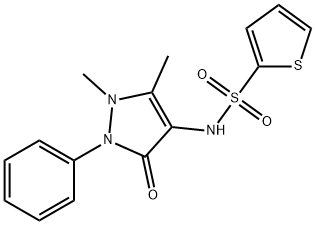 N-(1,5-dimethyl-3-oxo-2-phenyl-2,3-dihydro-1H-pyrazol-4-yl)thiophene-2-sulfonamide Struktur