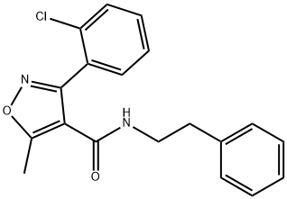 3-(2-chlorophenyl)-5-methyl-N-(2-phenylethyl)-1,2-oxazole-4-carboxamide Struktur