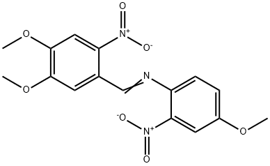 N-(4,5-dimethoxy-2-nitrobenzylidene)-4-methoxy-2-nitroaniline Struktur